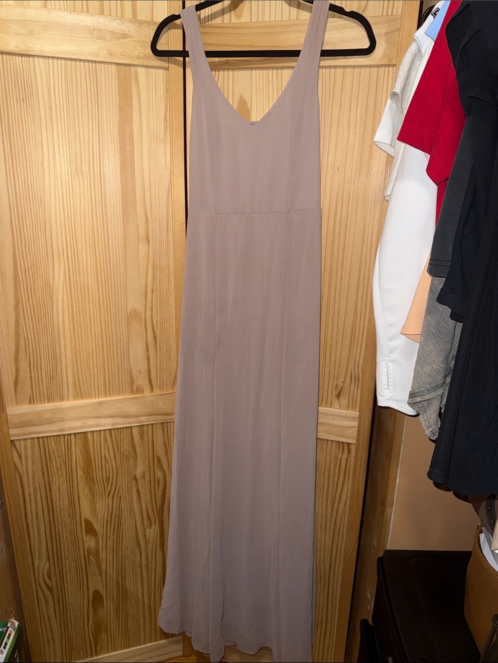 Show Me Your MuMu Sleeveless V-Neck Maxi Dress in Mauve Taupe
